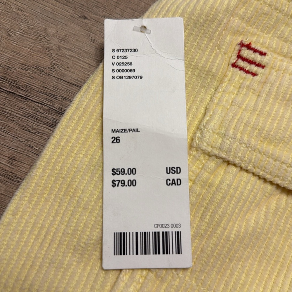 Size 26 Yellow Urban Outfitters Cut Off Jean Shorts - Picture 5 of 5